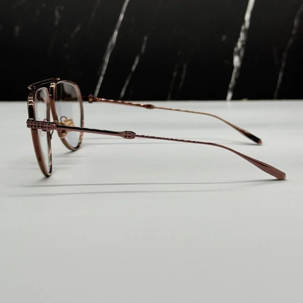NEW VALENTINO V-STUD-II VLX-133C AVIATOR UNISEX GOLD ROSE EYEGLASSES